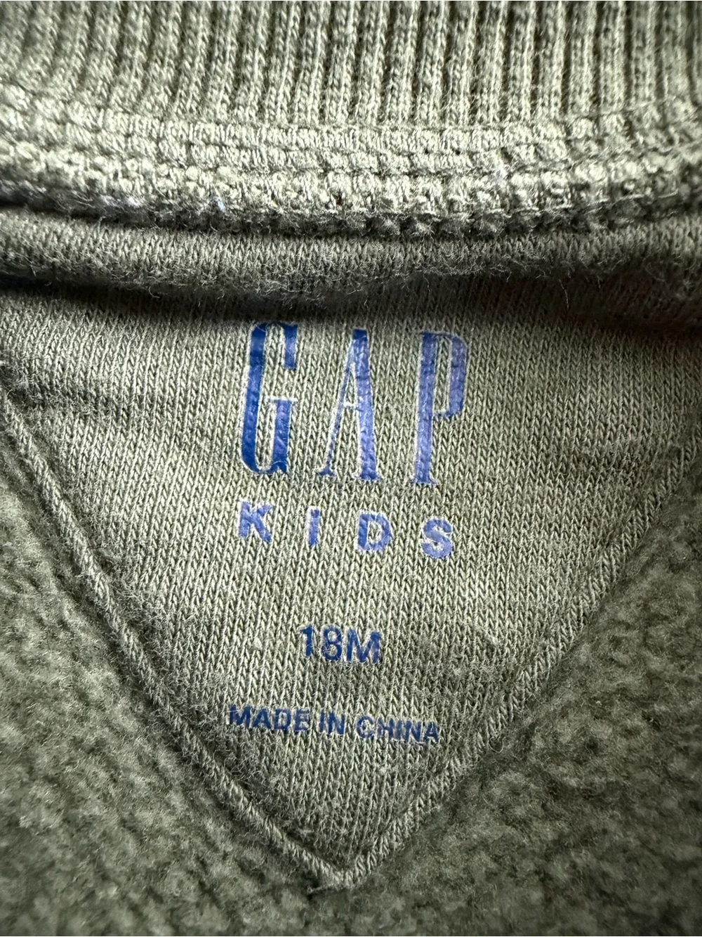 GAP Kids Toddler Boys Dump Truck Fleece Sweatshirt Olive Green 18M